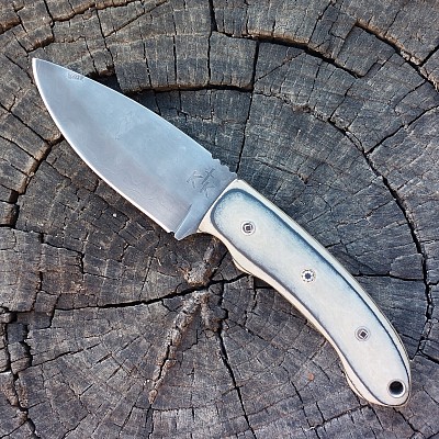 Knife 123 - drop point layered damascus with a 4