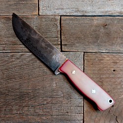 Knife 130 - drop point layered damascus with a 5 1/4