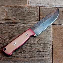 Knife 130 - drop point layered damascus with a 5 1/4