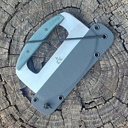 Knife 263 - ulu made from a Dewalt saw blade. The blade of this ulu measures 6