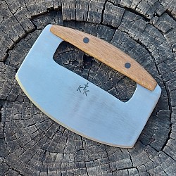 Knife 265 - ulu made from recycled Dewalt saw blade with a 6