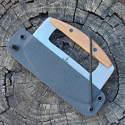 Knife 265 - ulu made from recycled Dewalt saw blade with a 6