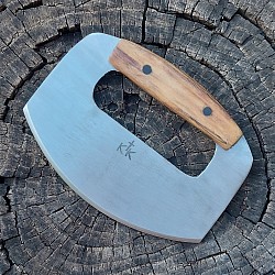 Knife 266 - ulu made from a recycled DeWalt saw blade with a 6