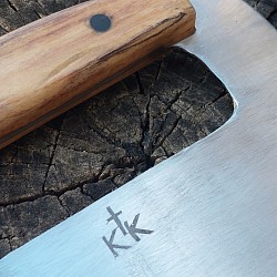 Knife 266 - ulu made from a recycled DeWalt saw blade with a 6