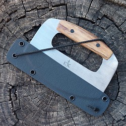 Knife 266 - ulu made from a recycled DeWalt saw blade with a 6
