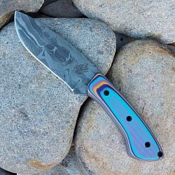 Knife 309 - drop point fossil damascus with a 4