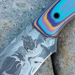 Knife 309 - drop point fossil damascus with a 4